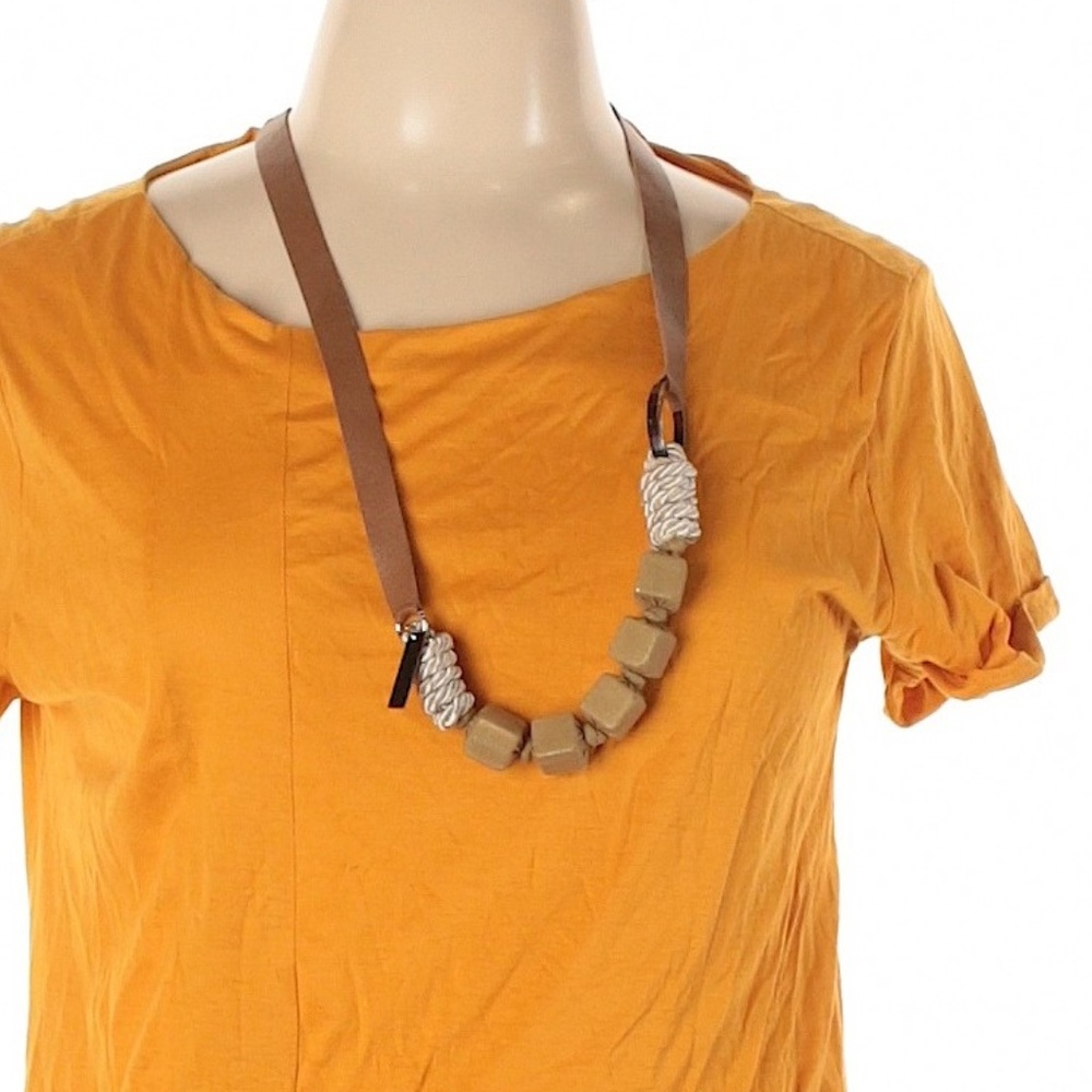 Piazza Sempione Orange Casual Dress with Necklace - Picture 3 of 14